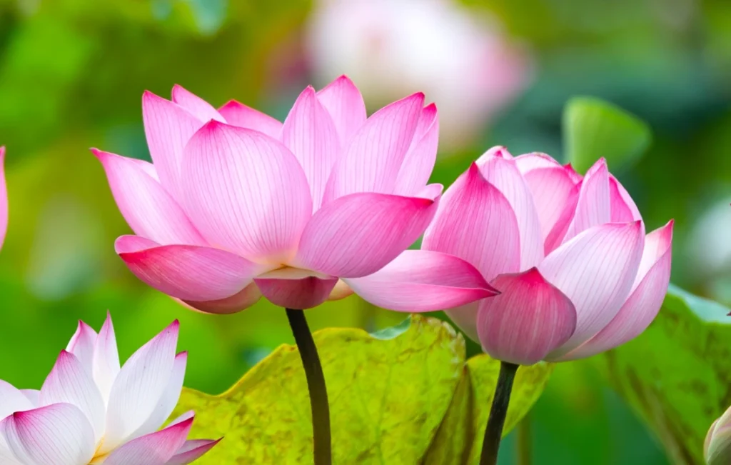 Lotus are special flowers that bloom on the water's surface