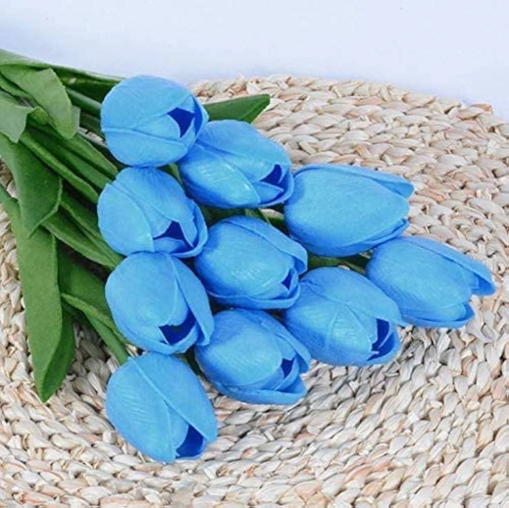 A bouquet of blue tulips for someone special