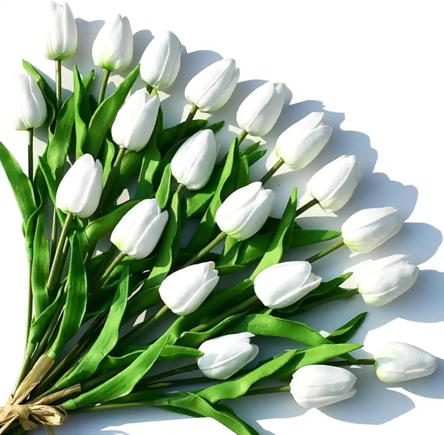 ONLY ART Artificial WhiteTulip Flowers