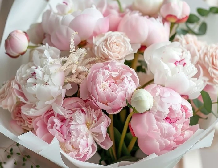 Peonies is a symbol of love, richness, beauty