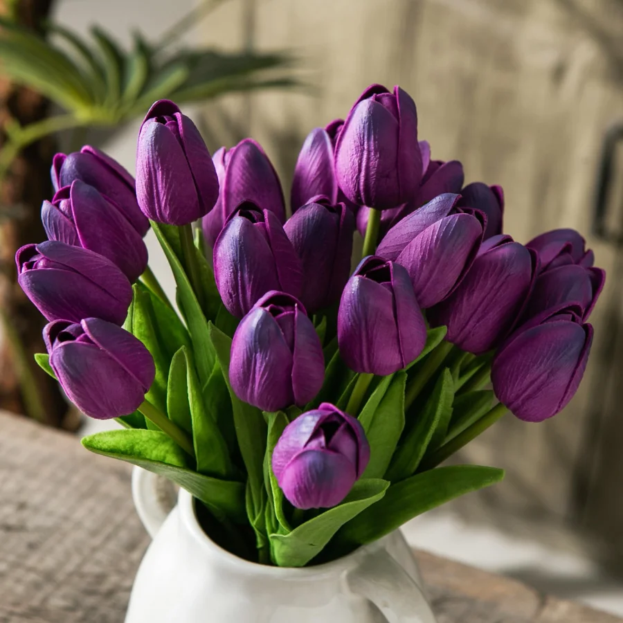 Tanvecle Purple Artificial Tulip Flowers