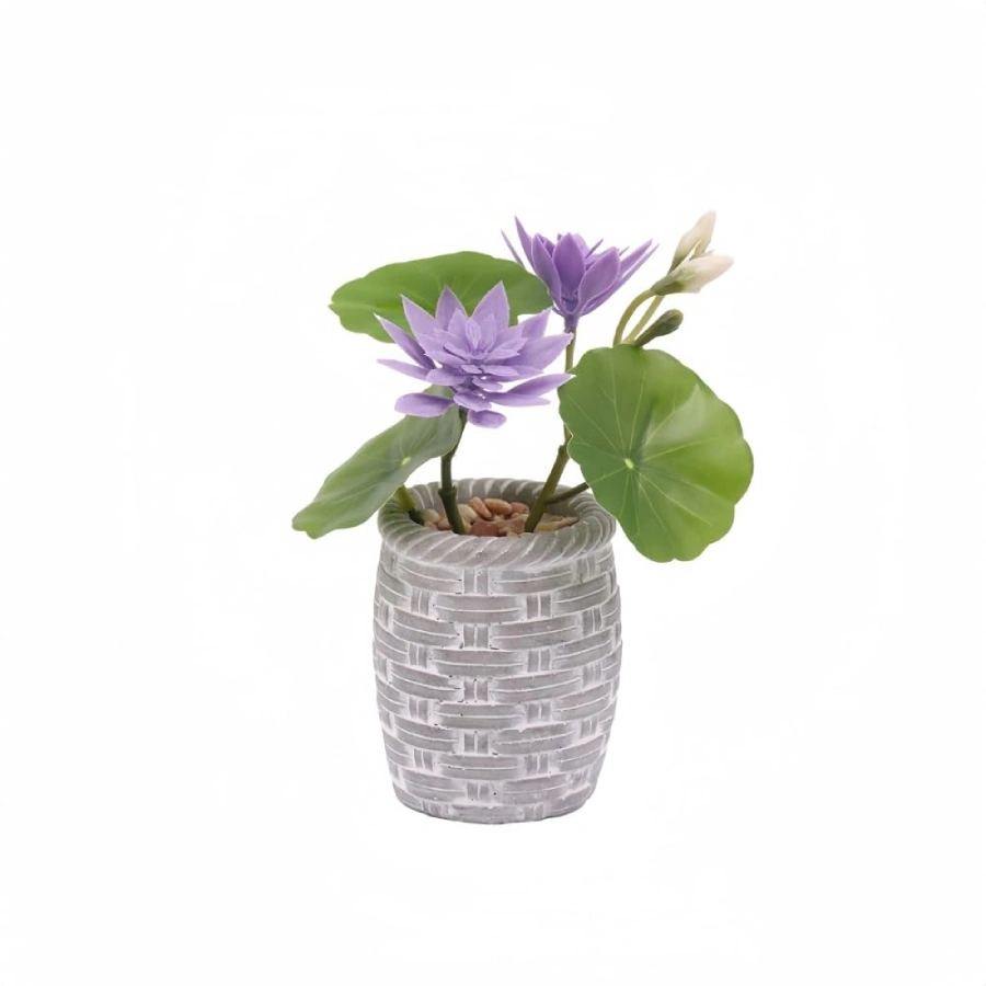 XIZHI Artificial Lotus Flower with Vase Mini